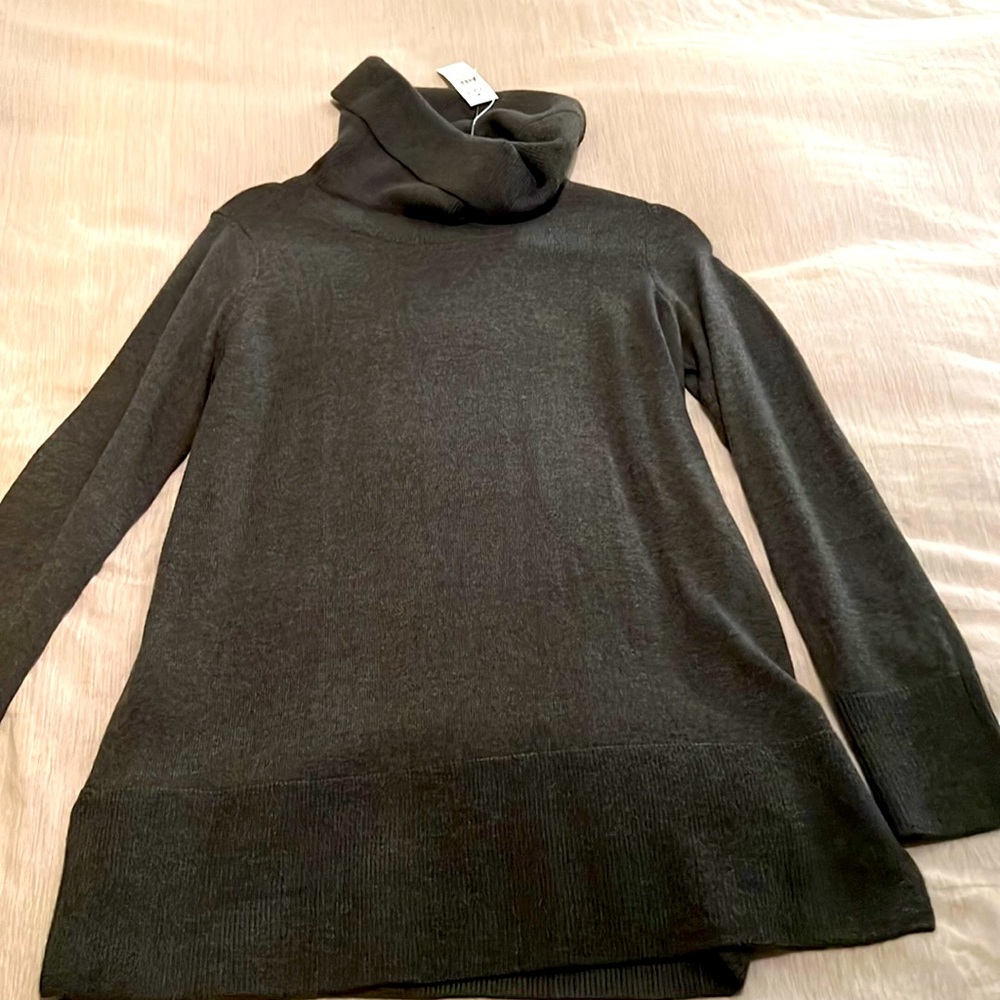 Ann Taylor Loft dark gray cowl neck sweater size M NWT